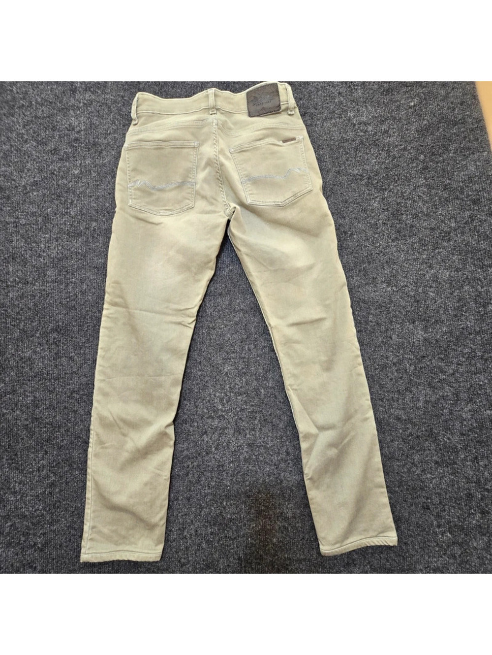 Numero Uno Martin Low Rise Tapered Slim Jeans Stone Grey Khaki Wash Mens 30x30